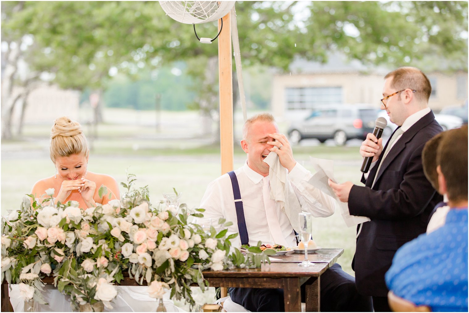Tented wedding reception at Sandy Hook Chapel Wedding