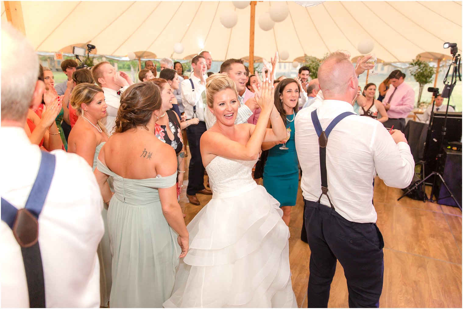 Tented wedding reception at Sandy Hook Chapel Wedding