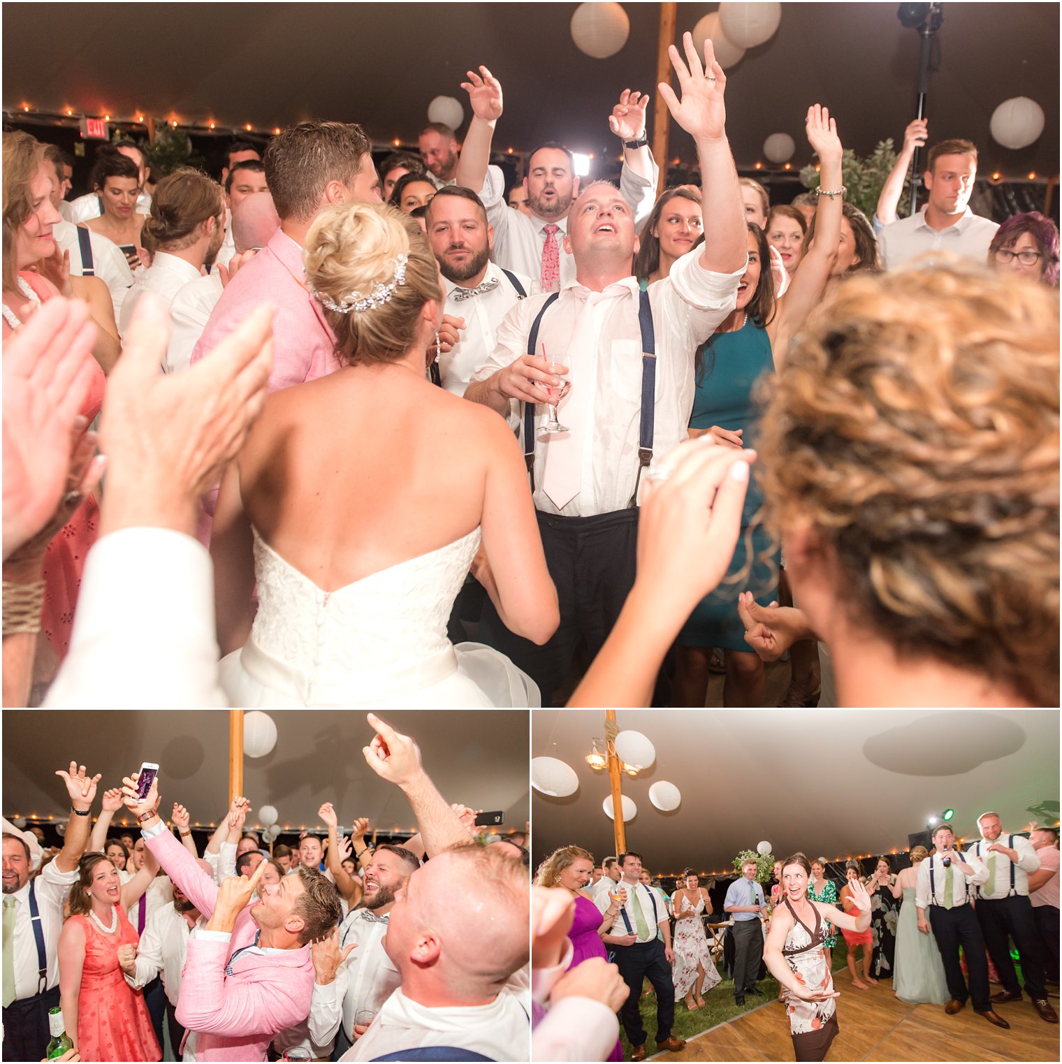 Tented wedding reception at Sandy Hook Chapel Wedding