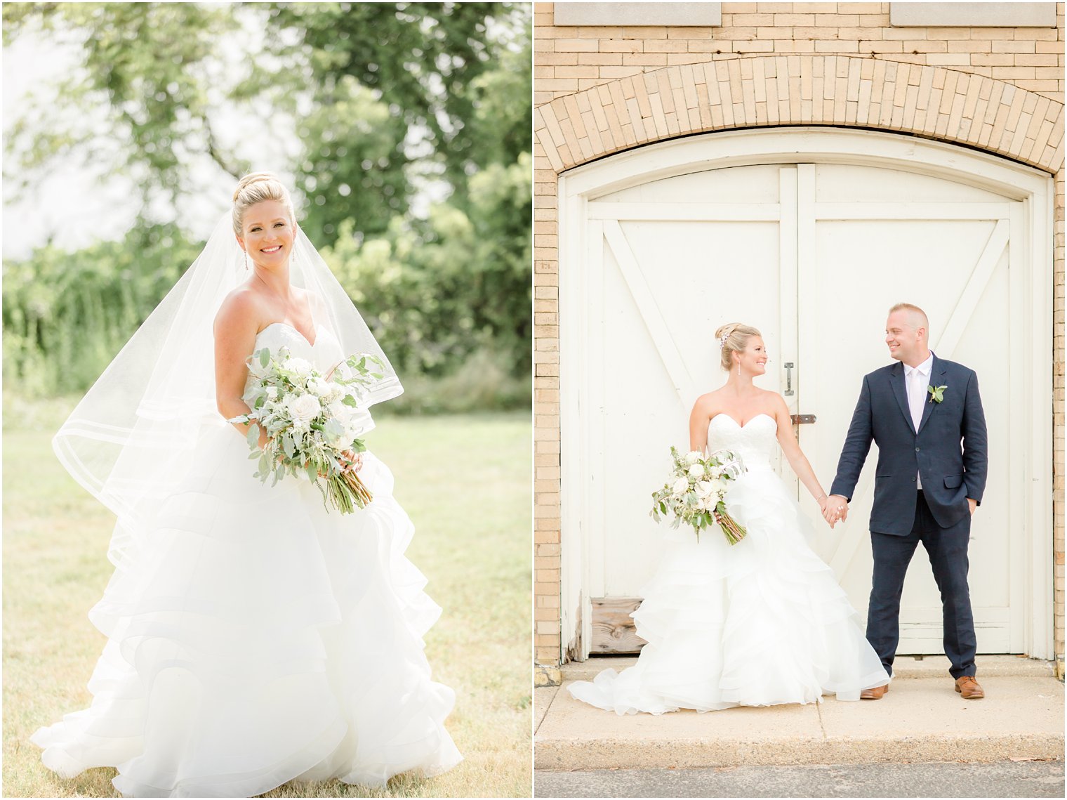 Bride and groom at Sandy Hook Chapel