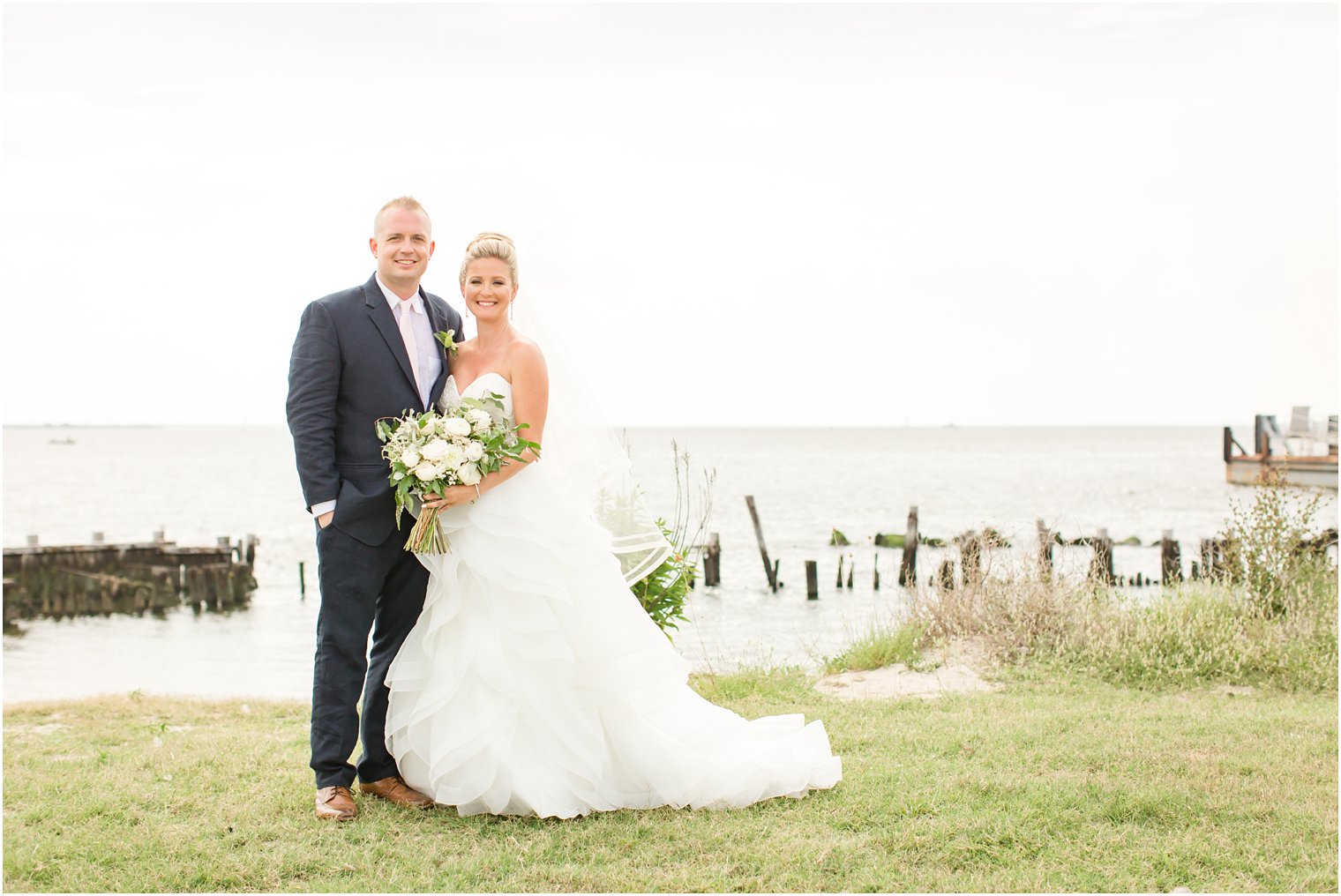 Bride and groom in Atlantic Highlands Wedding