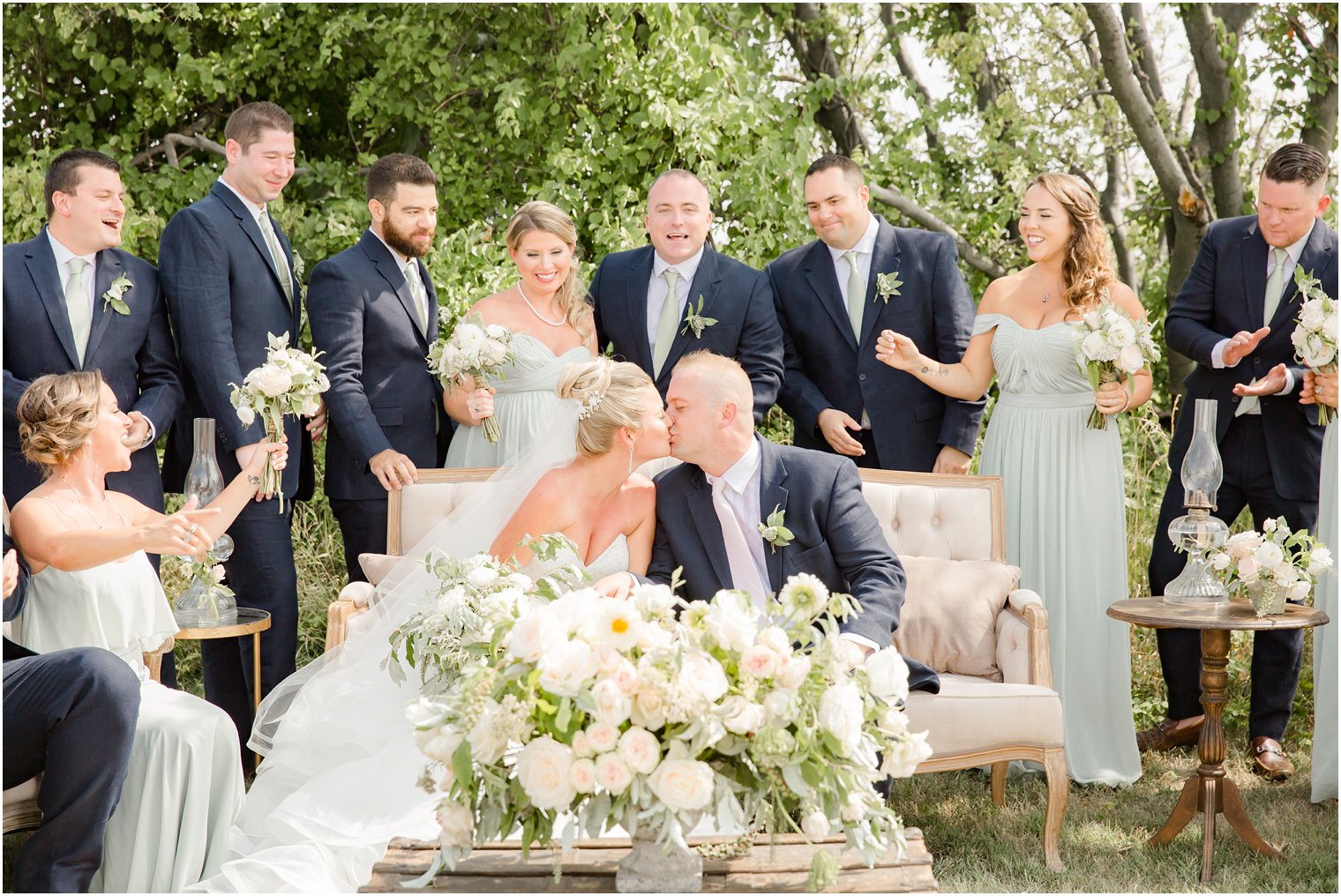 Bridal party photo at Sandy Hook Chapel