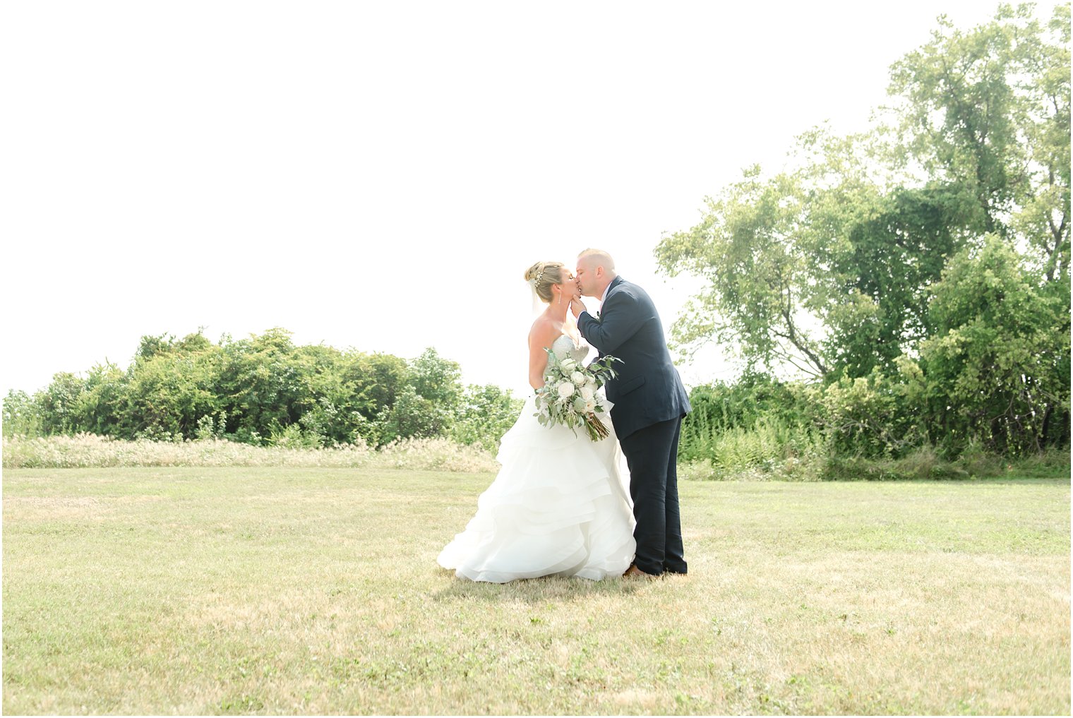 Bride and groom portrait at Sandy Hook Chapel Wedding