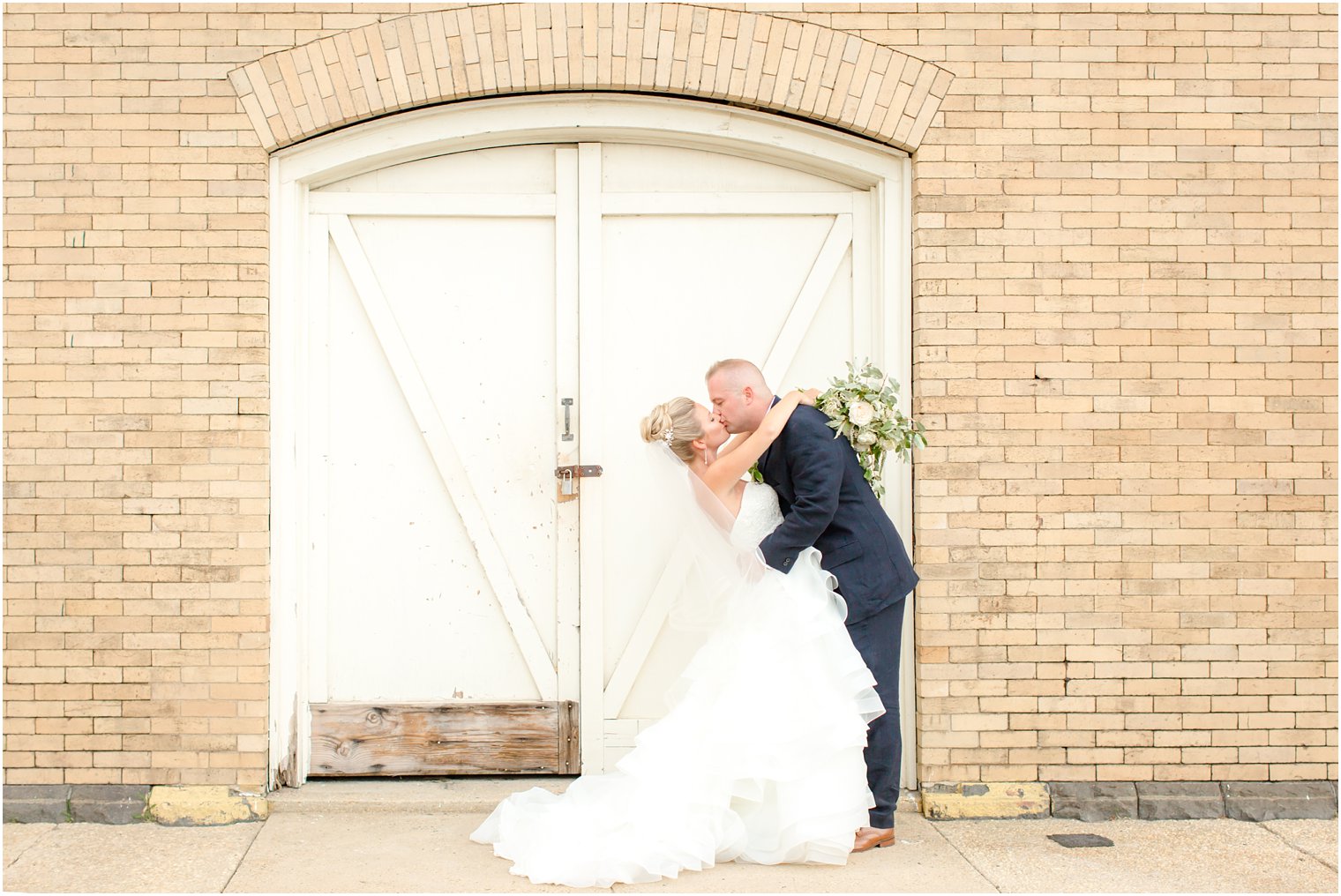 Bride and groom photo at Sandy Hook