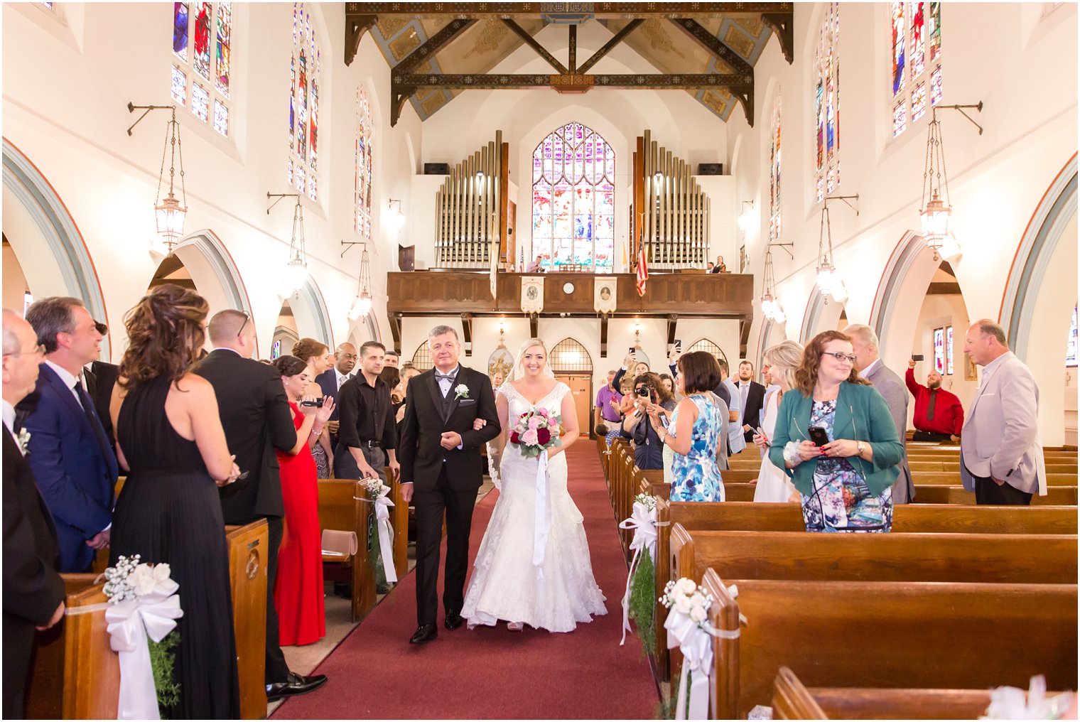 Bride's processional at Our Lady by the Sea in Long Branch, NJ