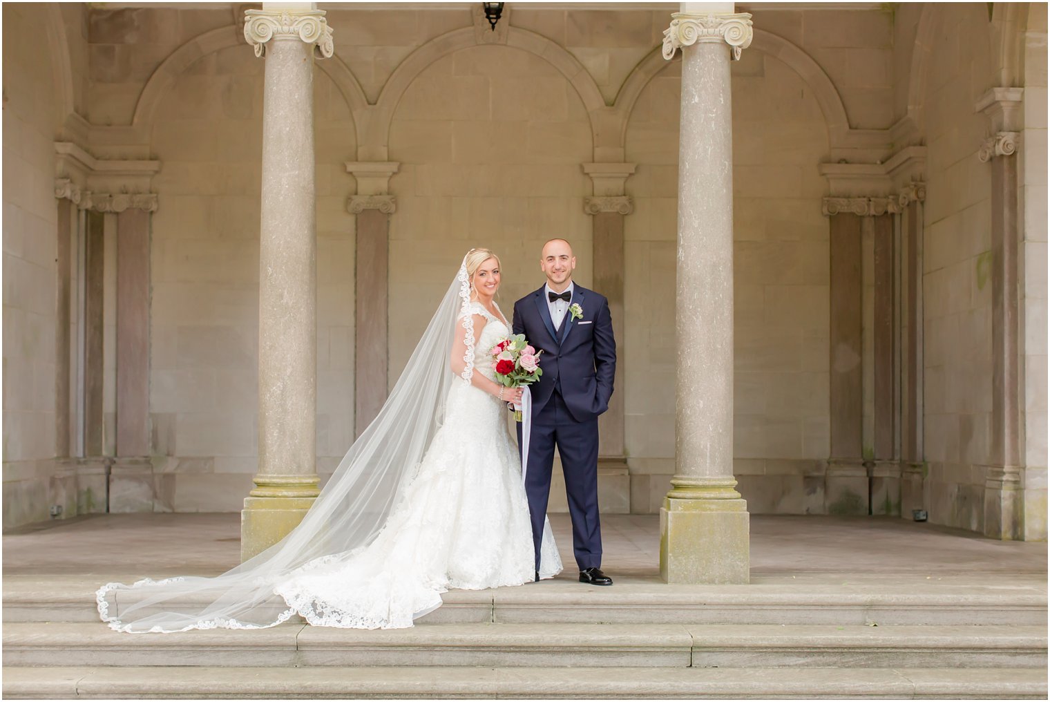 Classic bride and groom photo at Monmouth University