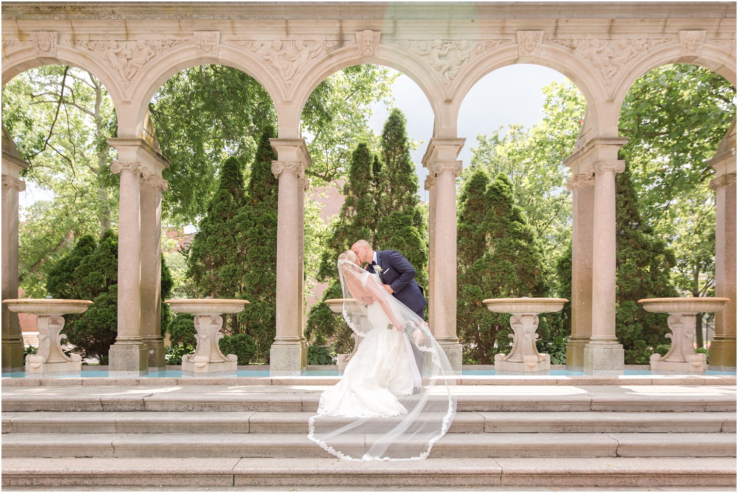 Classic bride and groom portraits at Monmouth University