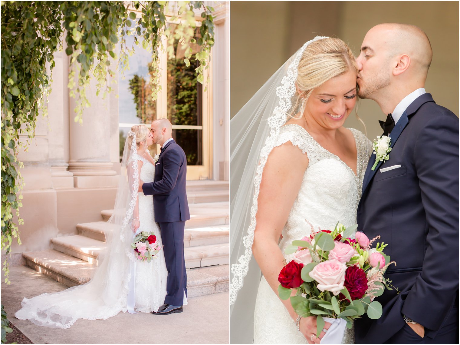 Romantic bride and groom photos