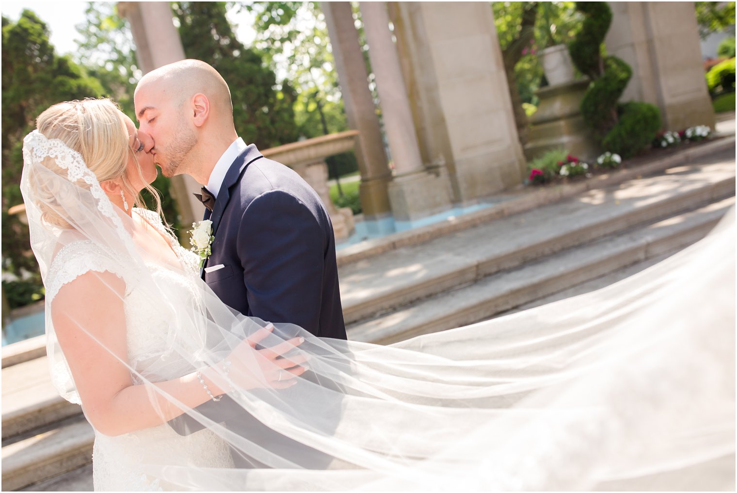 Romantic veil photo at Monmouth University by Idalia Photography