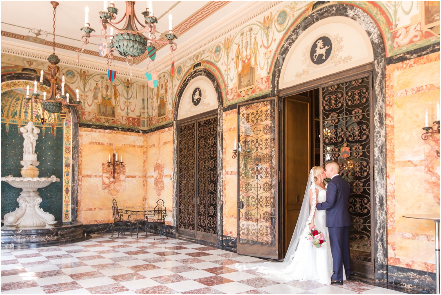 Bride and groom photos at Monmouth University