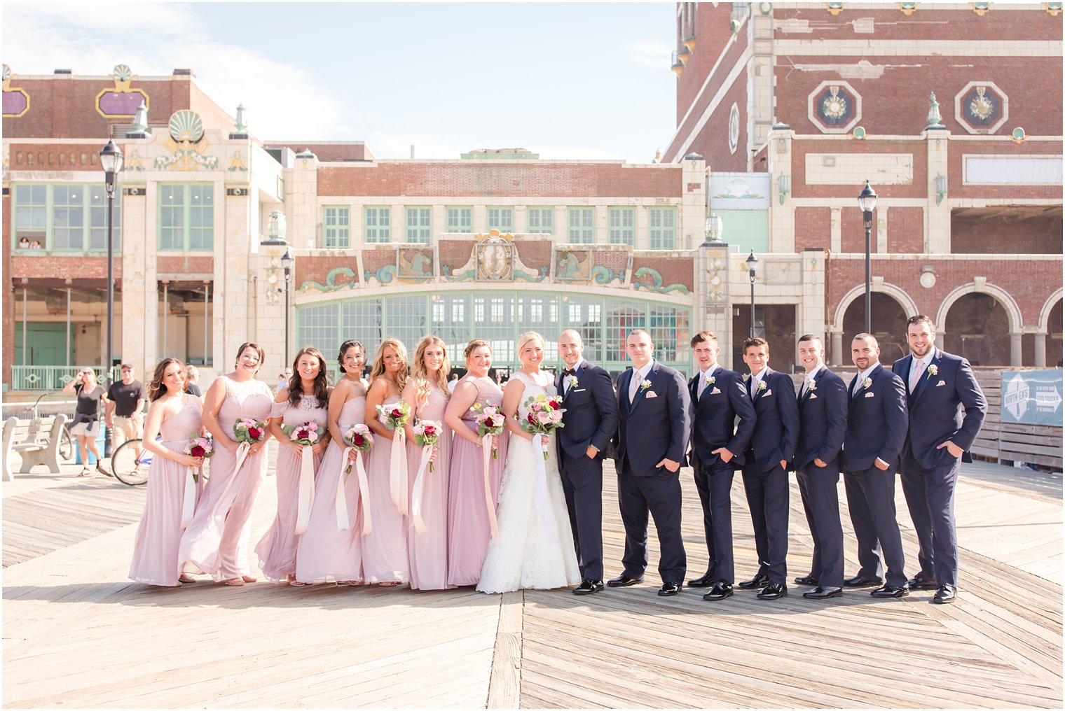 Bridal party photo in Asbury Park, NJ