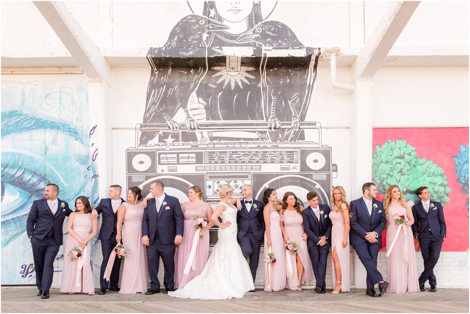 Bridal party in Asbury Park, NJ