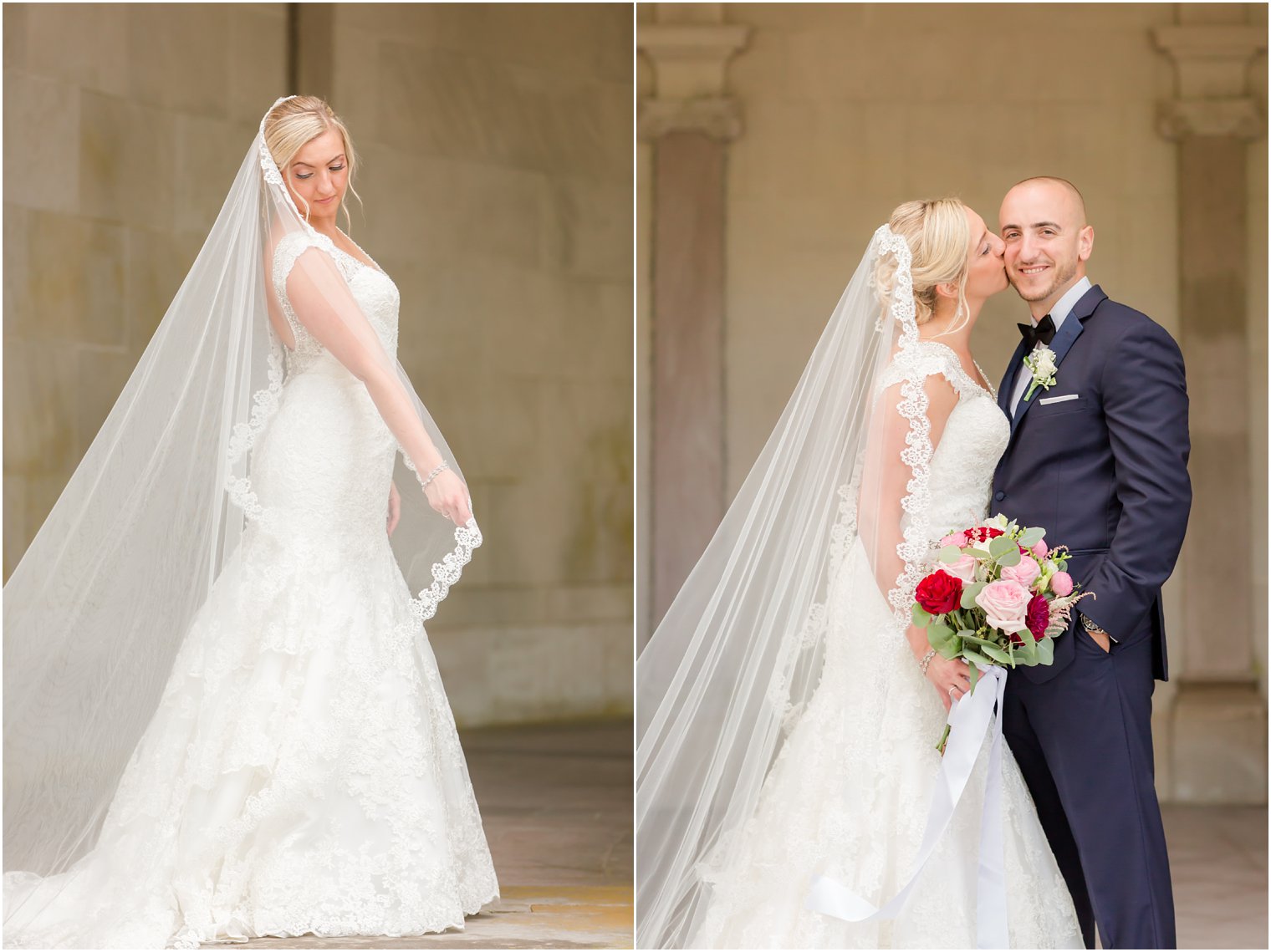 Bride and groom at Monmouth University