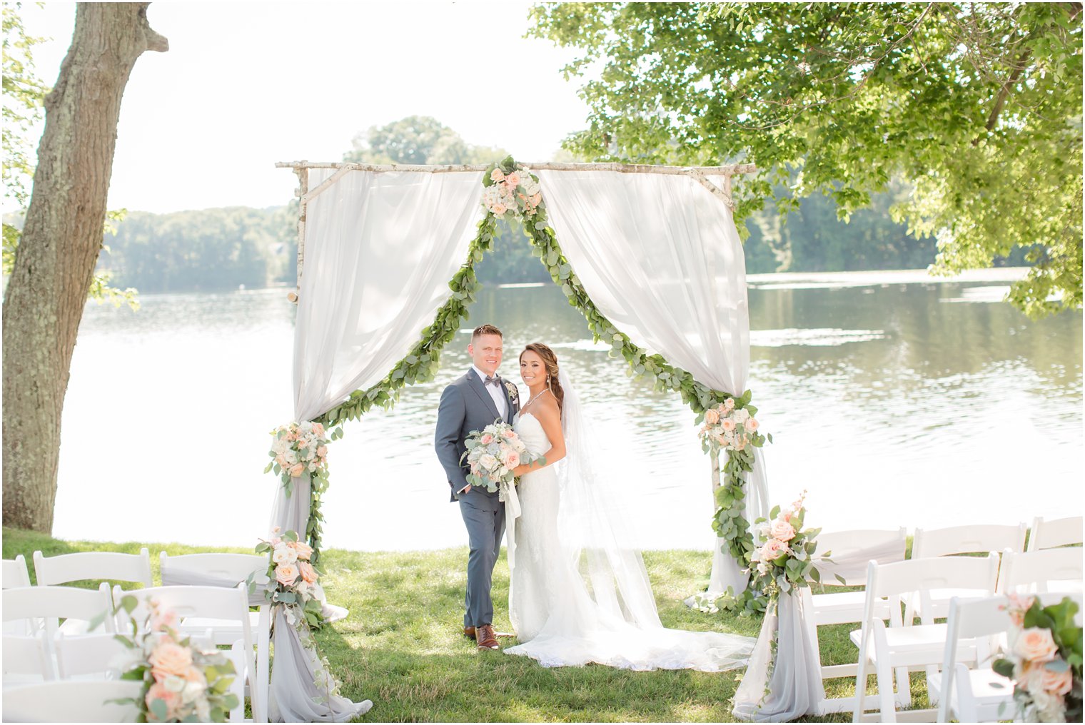 Floral arbor at Indian Trail Club Wedding by Laurelwood Designs