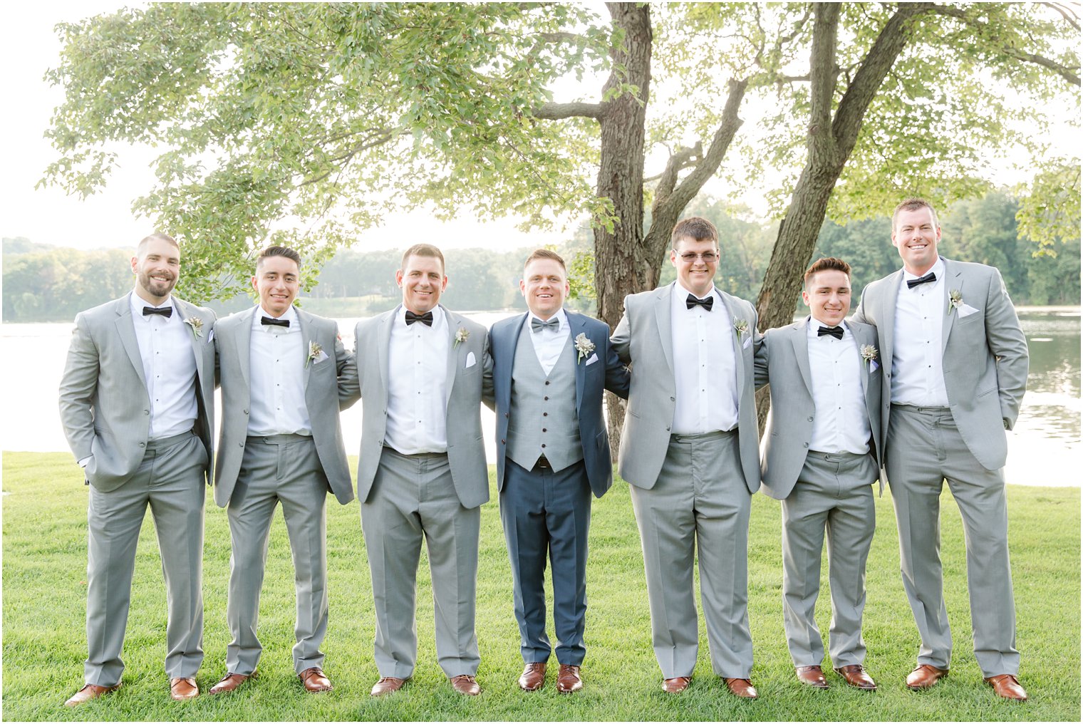 Groomsmen in gray suits | Idalia Photography