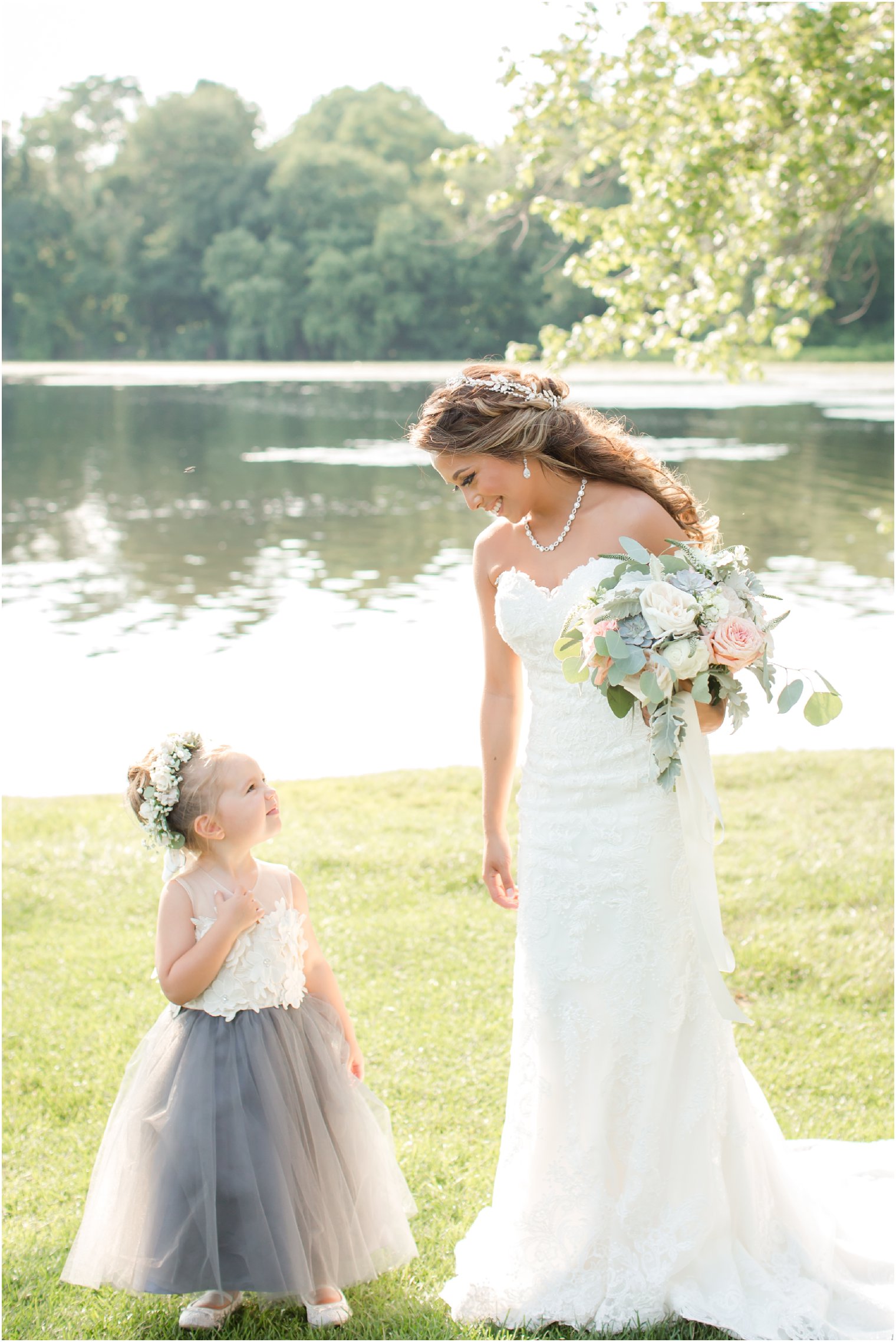 Bride and flower girl at Indian Trail Club | Idalia Photography