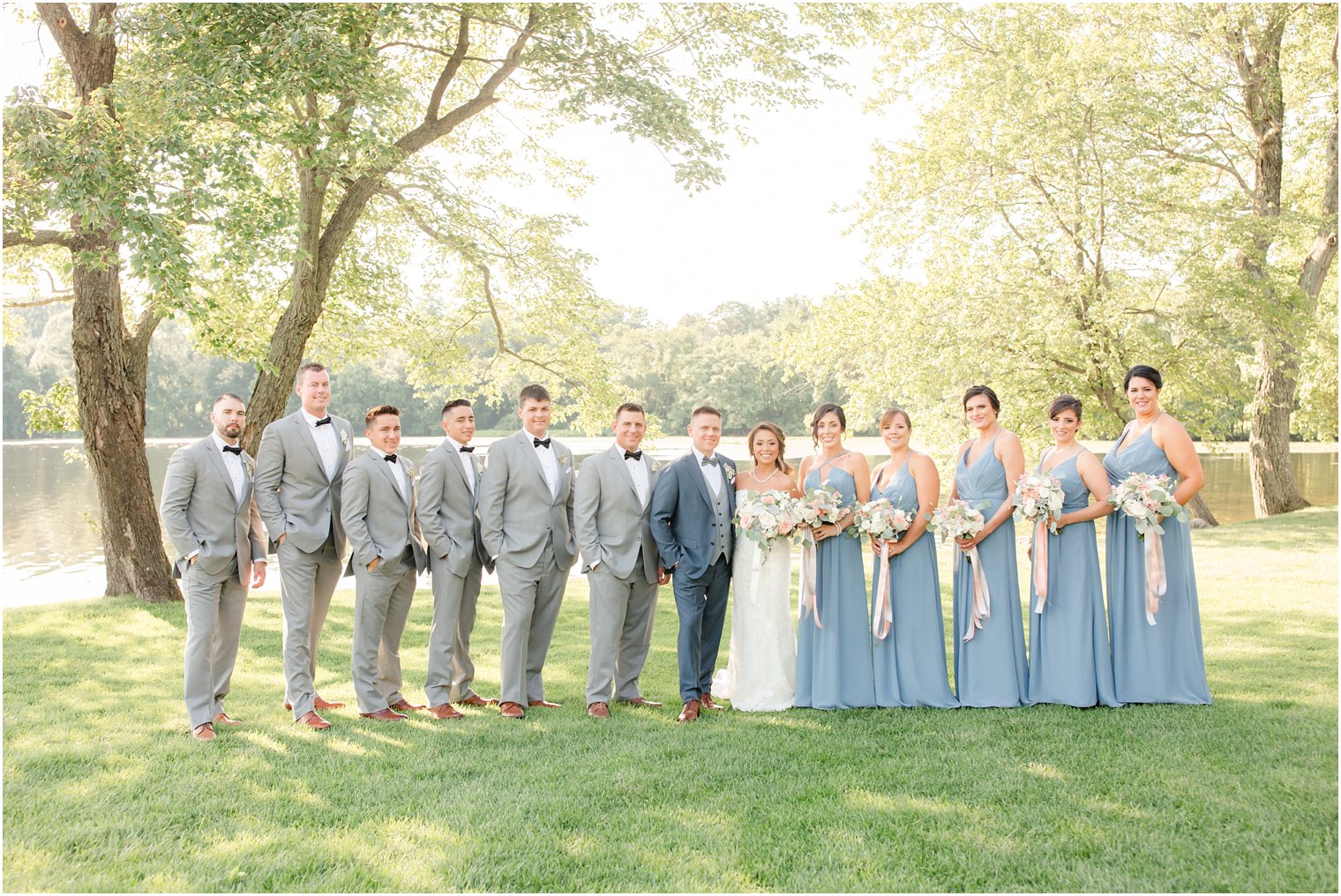 Bridal party in blue and gray | Idalia Photography