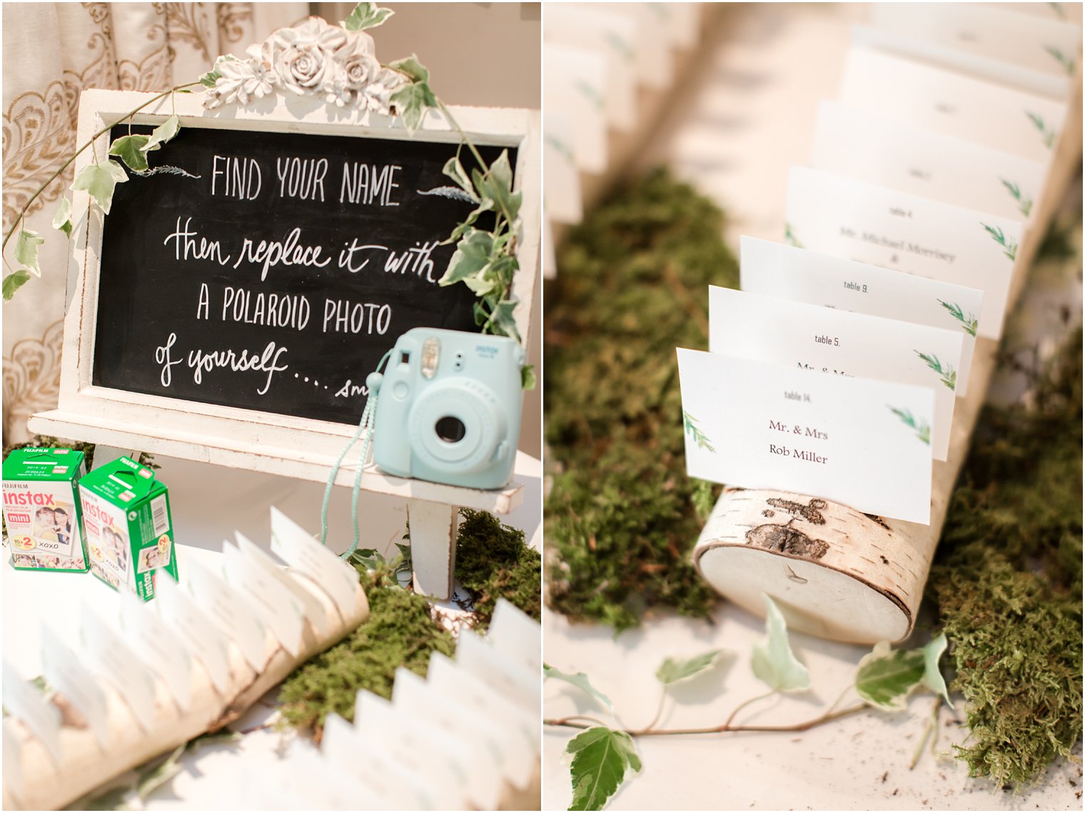 Polaroid wedding favor idea at Indian Trail Club