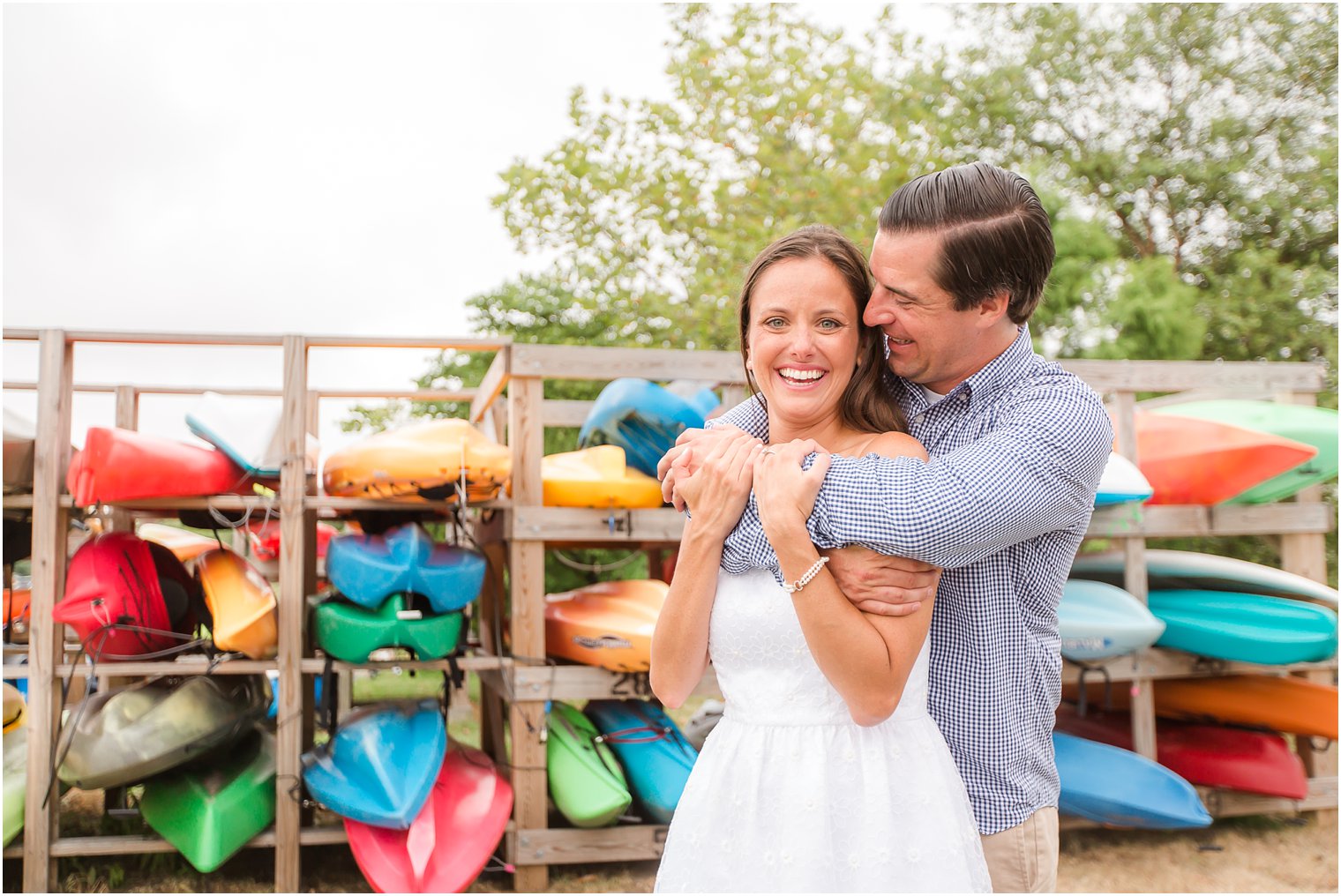 Fun pose for engagement photos