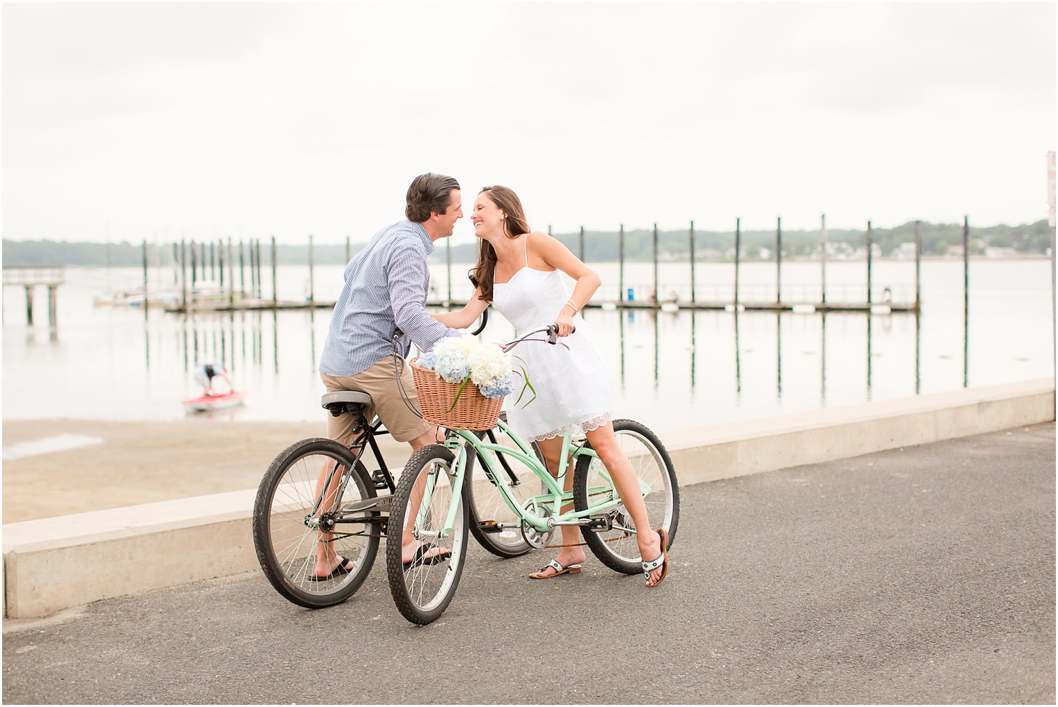 engagement session with bikes