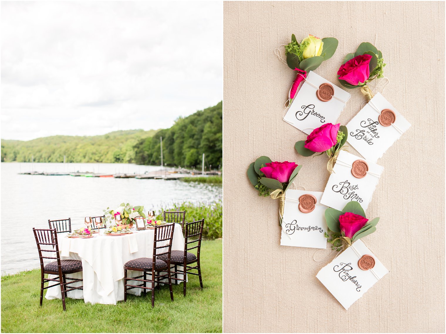 Lakefront NJ Wedding Inspiration Shoot at Lake Valhalla Club