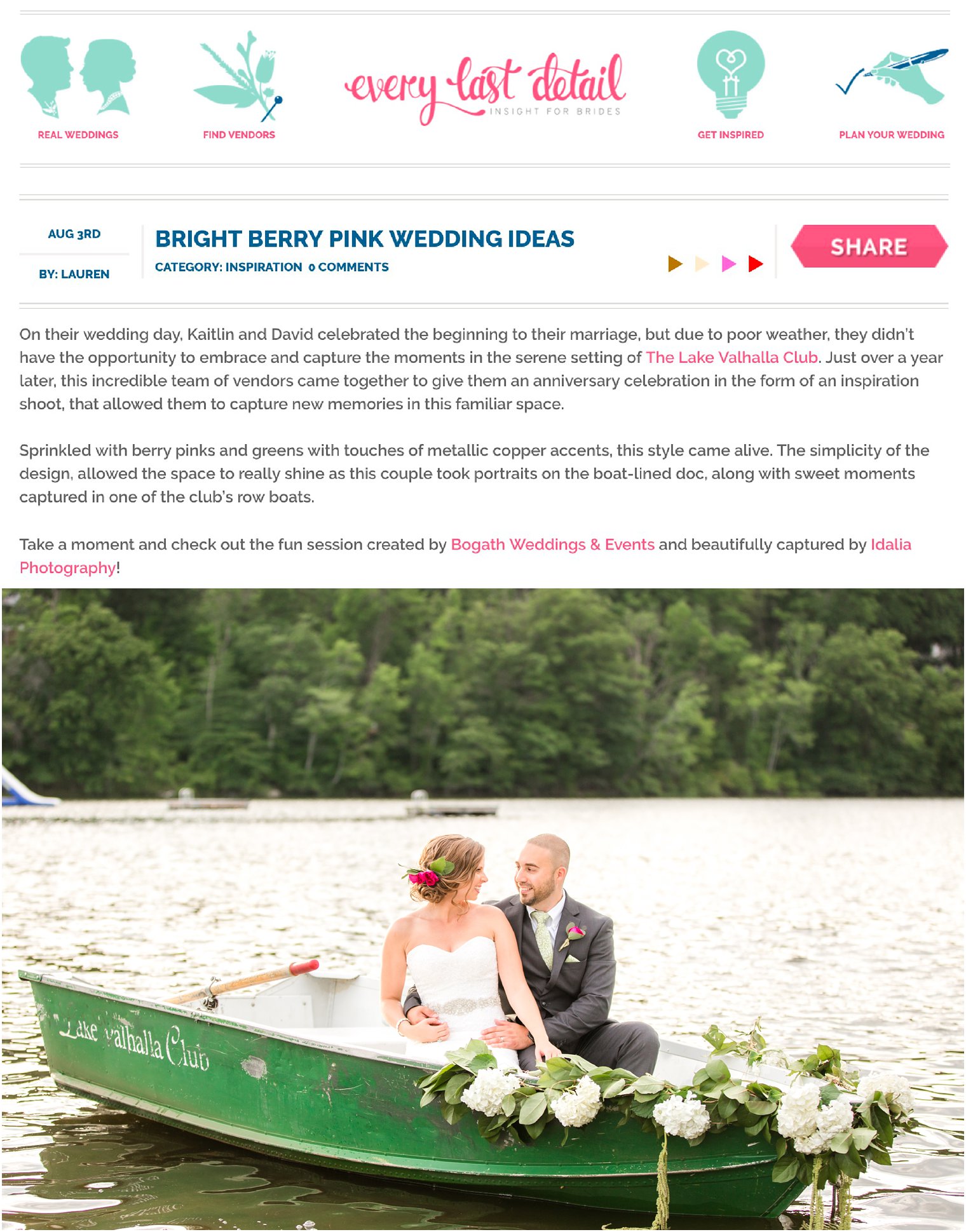 Lakefront NJ Wedding Inspiration