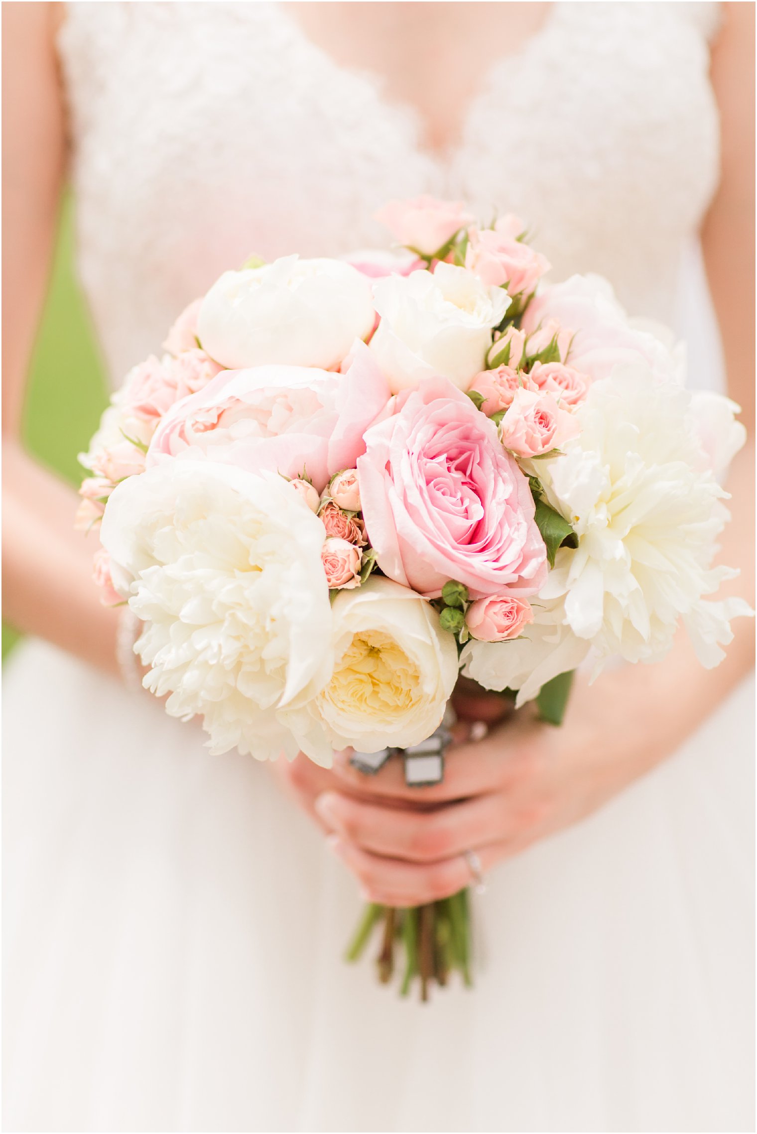 Bouquet with peonies and hydrangeas
