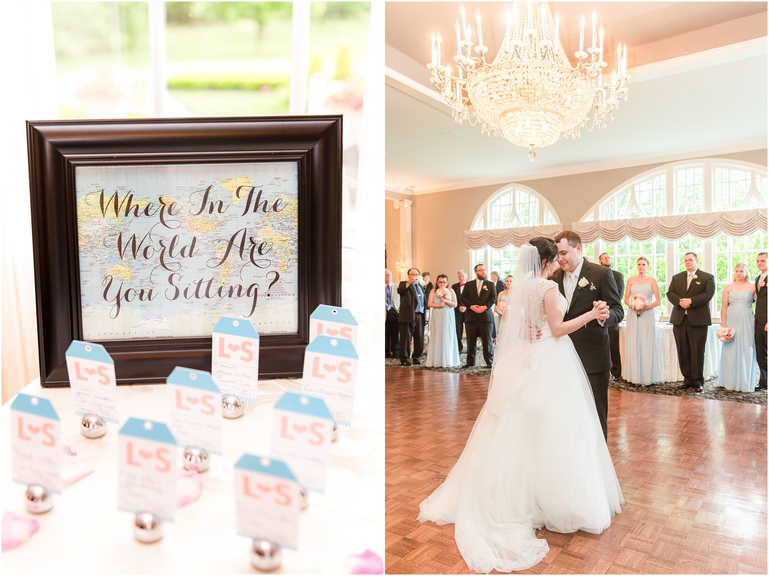 Travel-themed wedding at Pen Ryn Estate