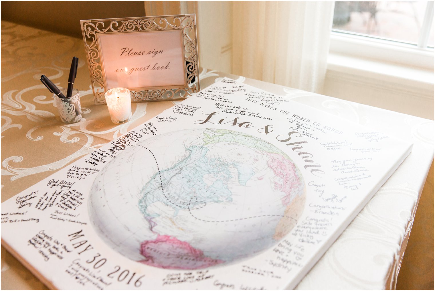 Travel-themed wedding guestbook