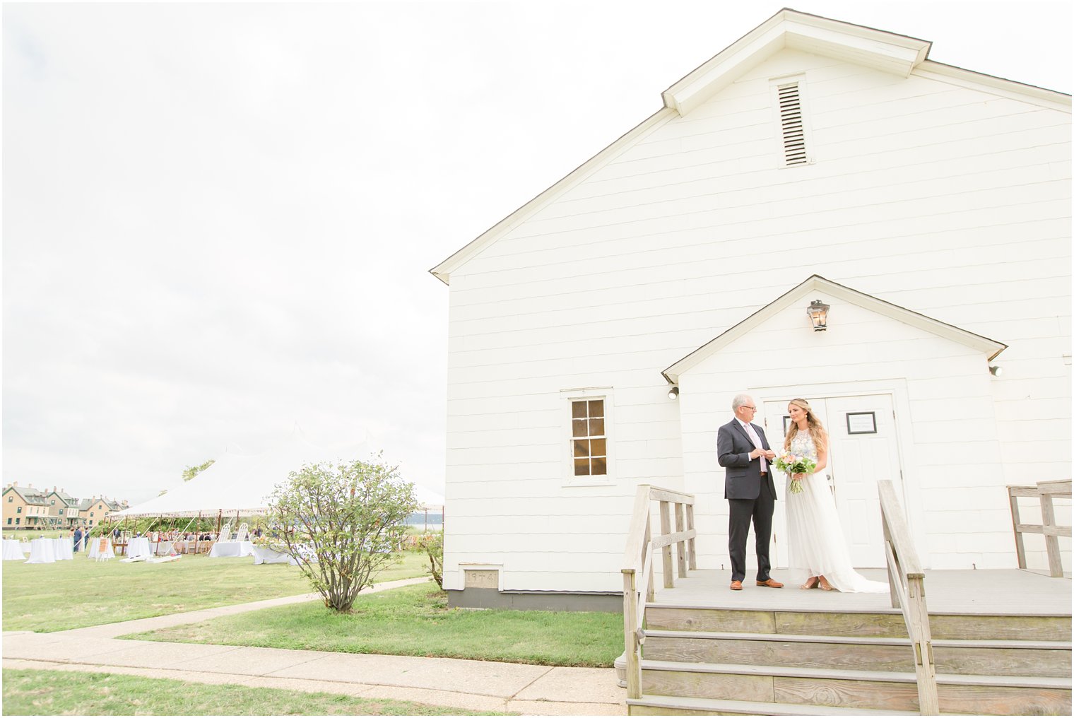 Sandy Hook Chapel Wedding Photo of bride and her father