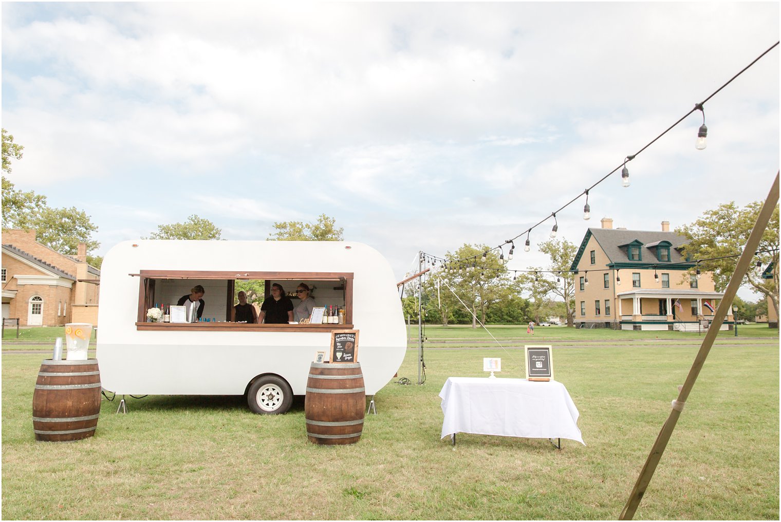 Cocktail caravan bar at Sandy Hook Chapel Wedding