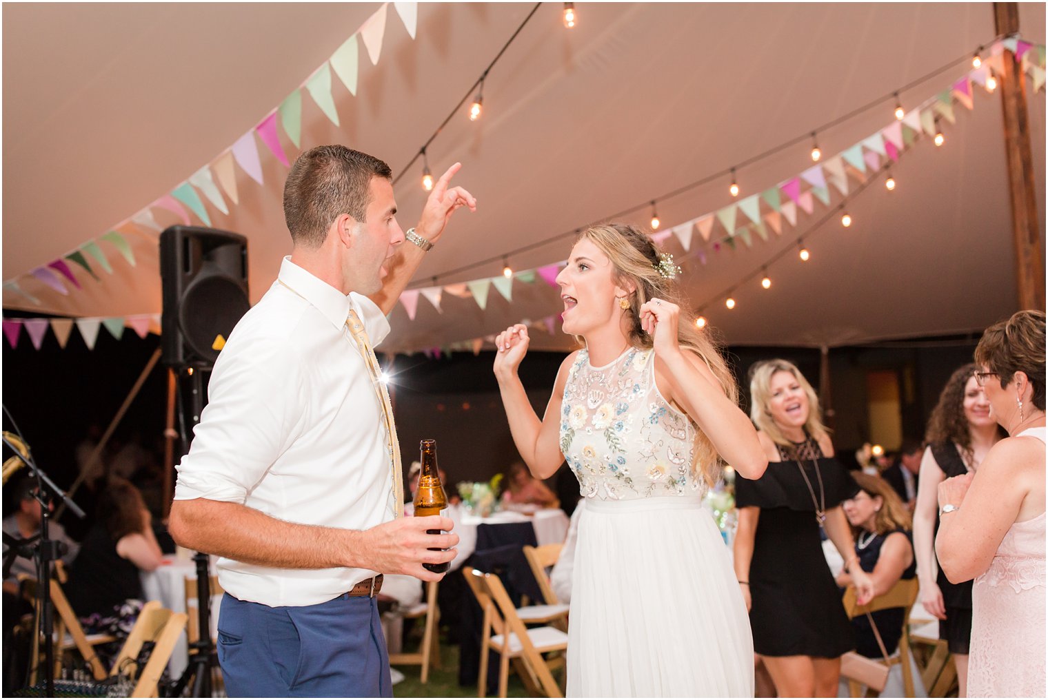 Fun dancing photos at Sandy Hook Chapel