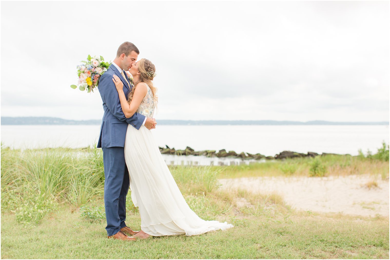 Sandy Hook NJ Wedding Photos of Bride and Groom