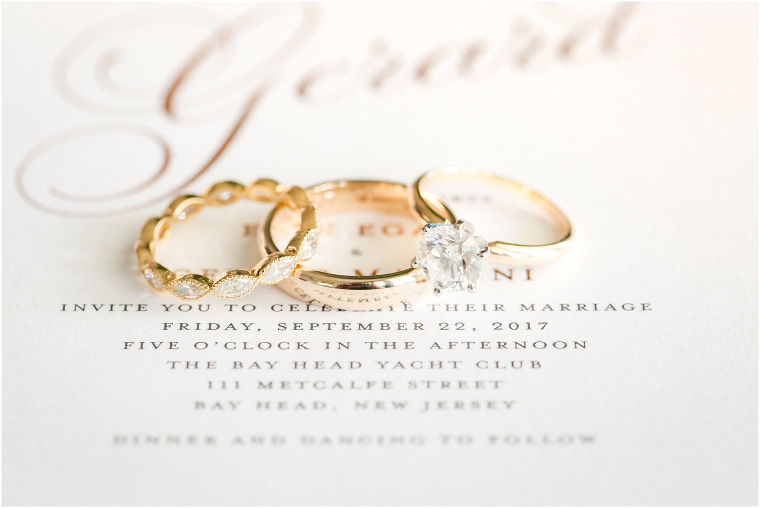 Wedding rings for Bay Head Yacht Club Wedding Photos