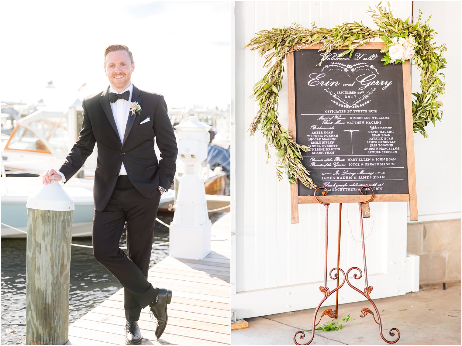 Black tie wedding at Bay Head Yacht Club Wedding 