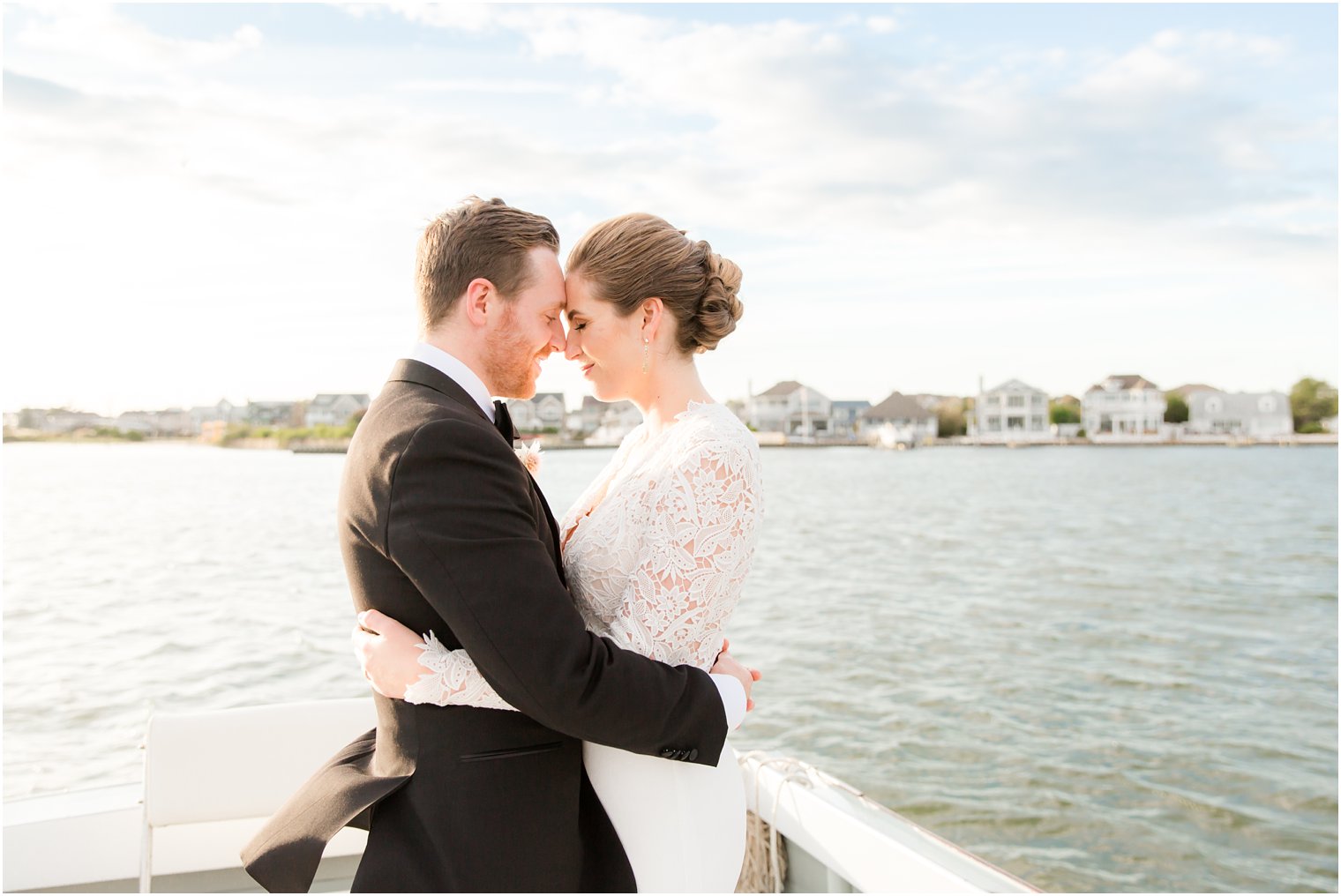 Bay Head Yacht Club Wedding Photos on a boat