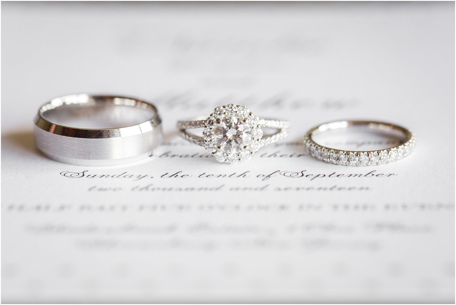 Wedding bands on invitations by Shadowbrook Wedding Photographers Idalia Photography