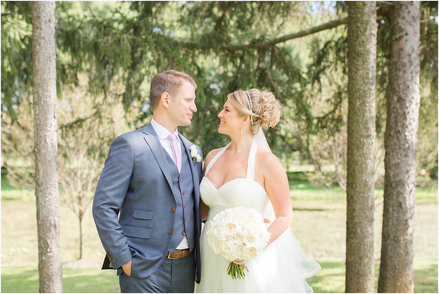 Bride and groom at Windows on the Water at Frogbridge Wedding