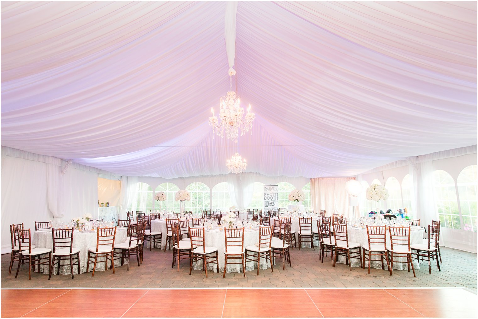 Windows on the Water at Frogbridge tented wedding reception