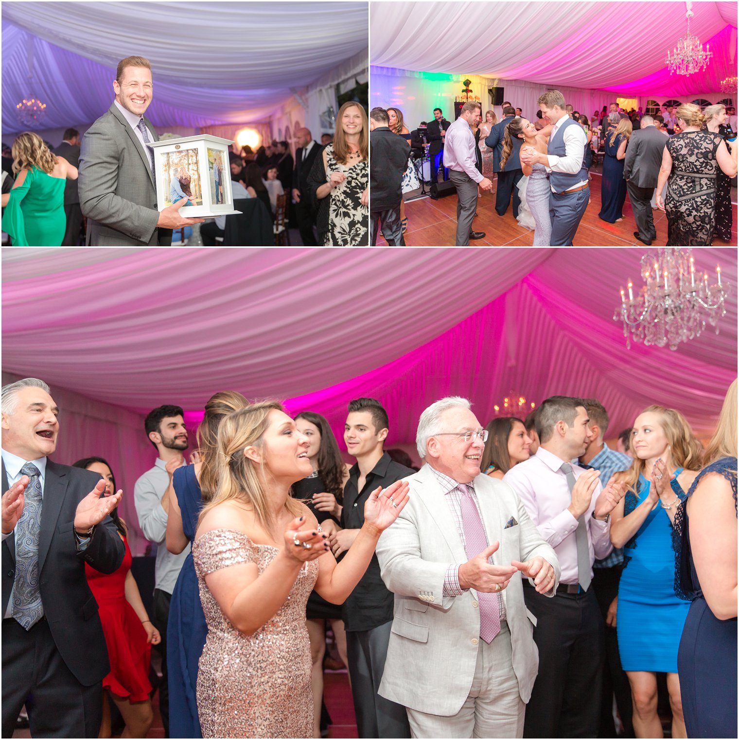 Documentary wedding photographer at Windows on the Water at Frogbridge tented wedding reception