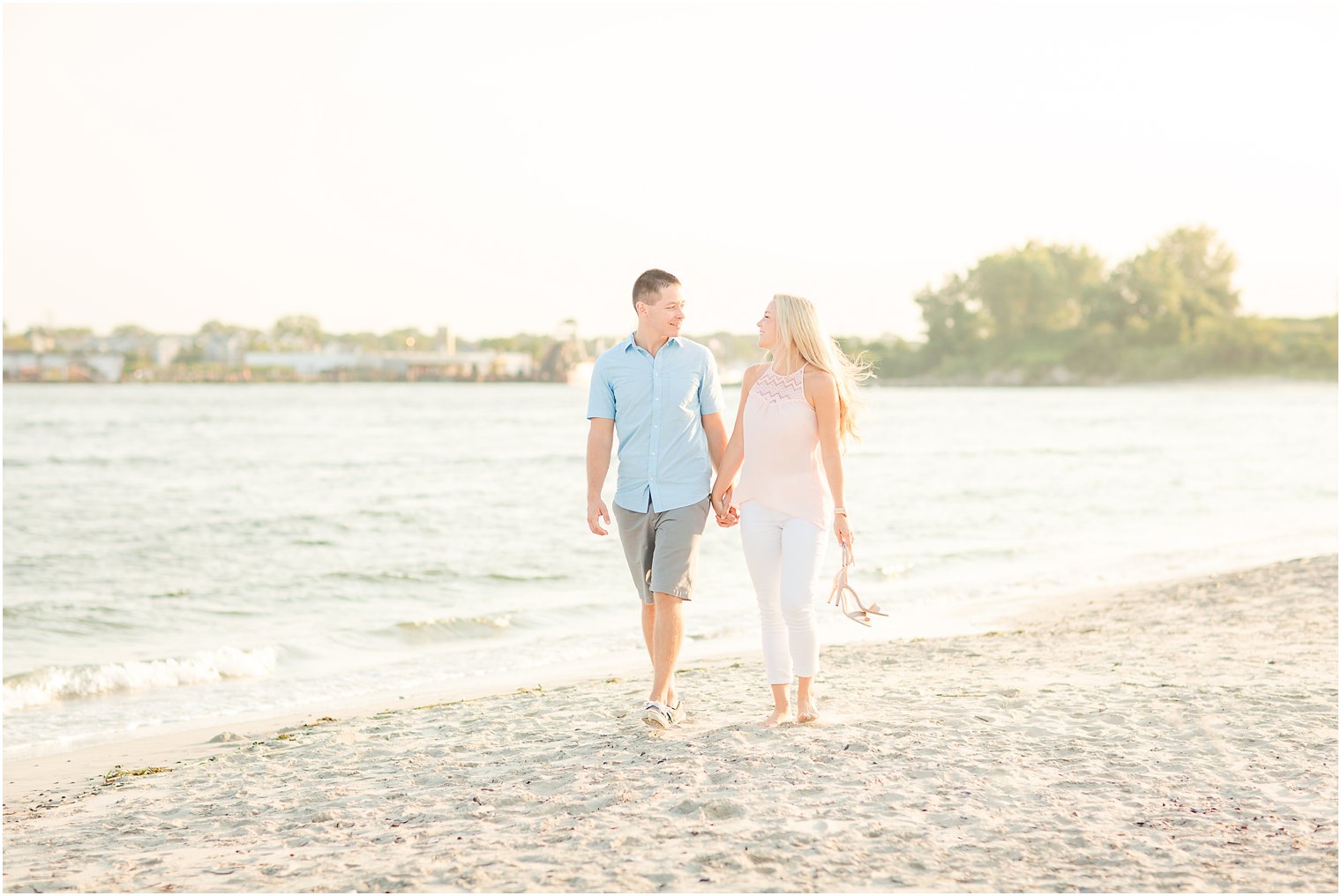 Engagement photos at Manasquan Inlet