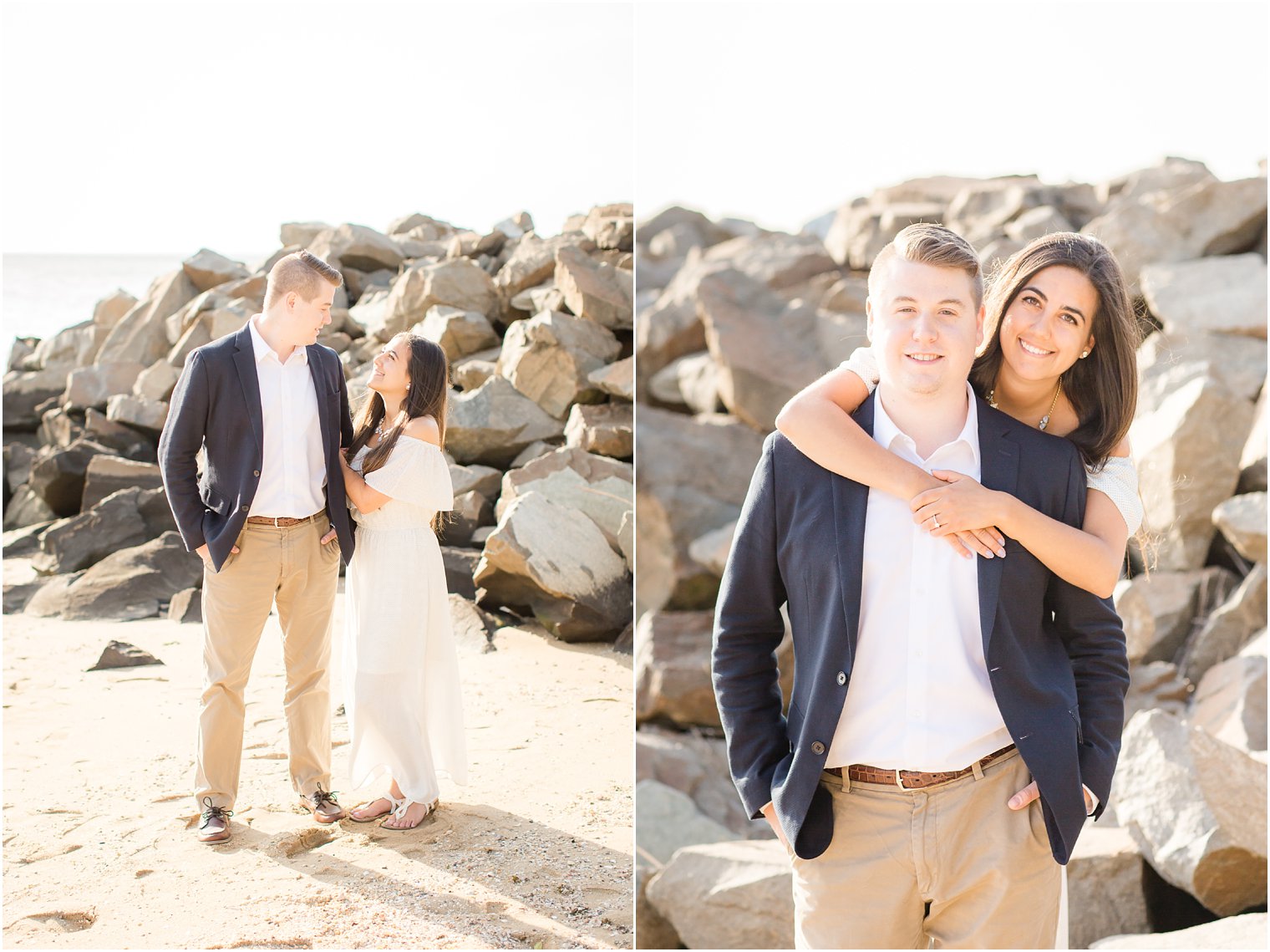 Romantic engagement session at Sandy Hook