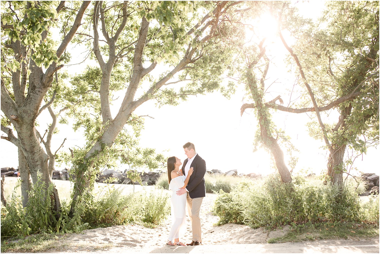 Summer engagement session at Sandy Hook