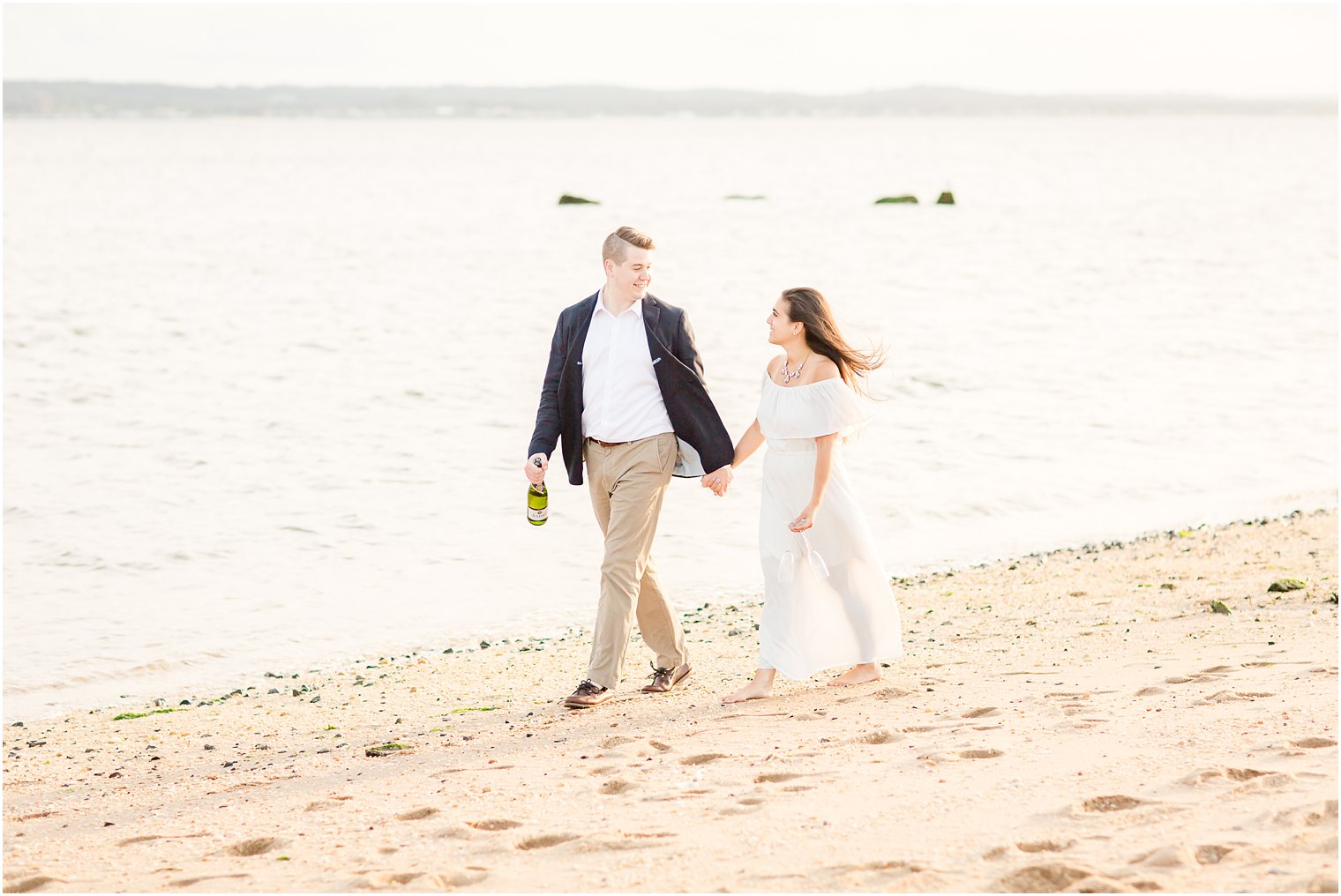 Romantic walk at Sandy Hook