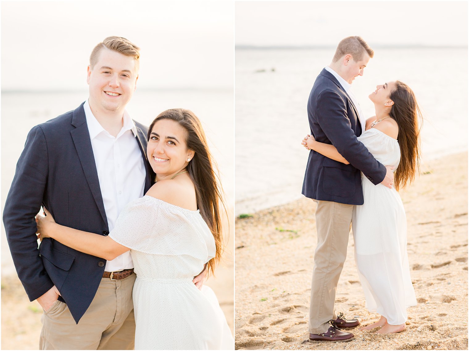 White flowy dress for engagement photos