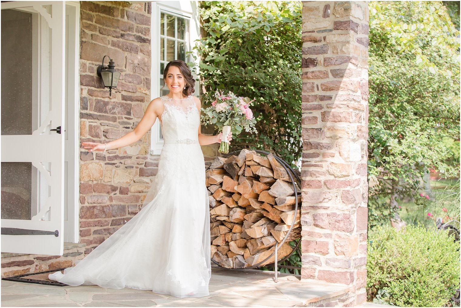 Stone Rows Farm wedding first look photo