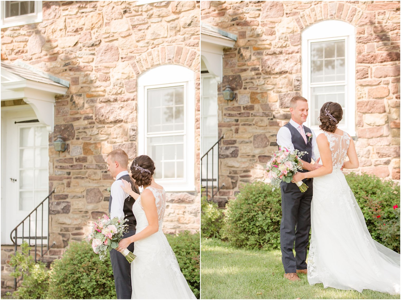 Stone Rows Farm wedding first look photos