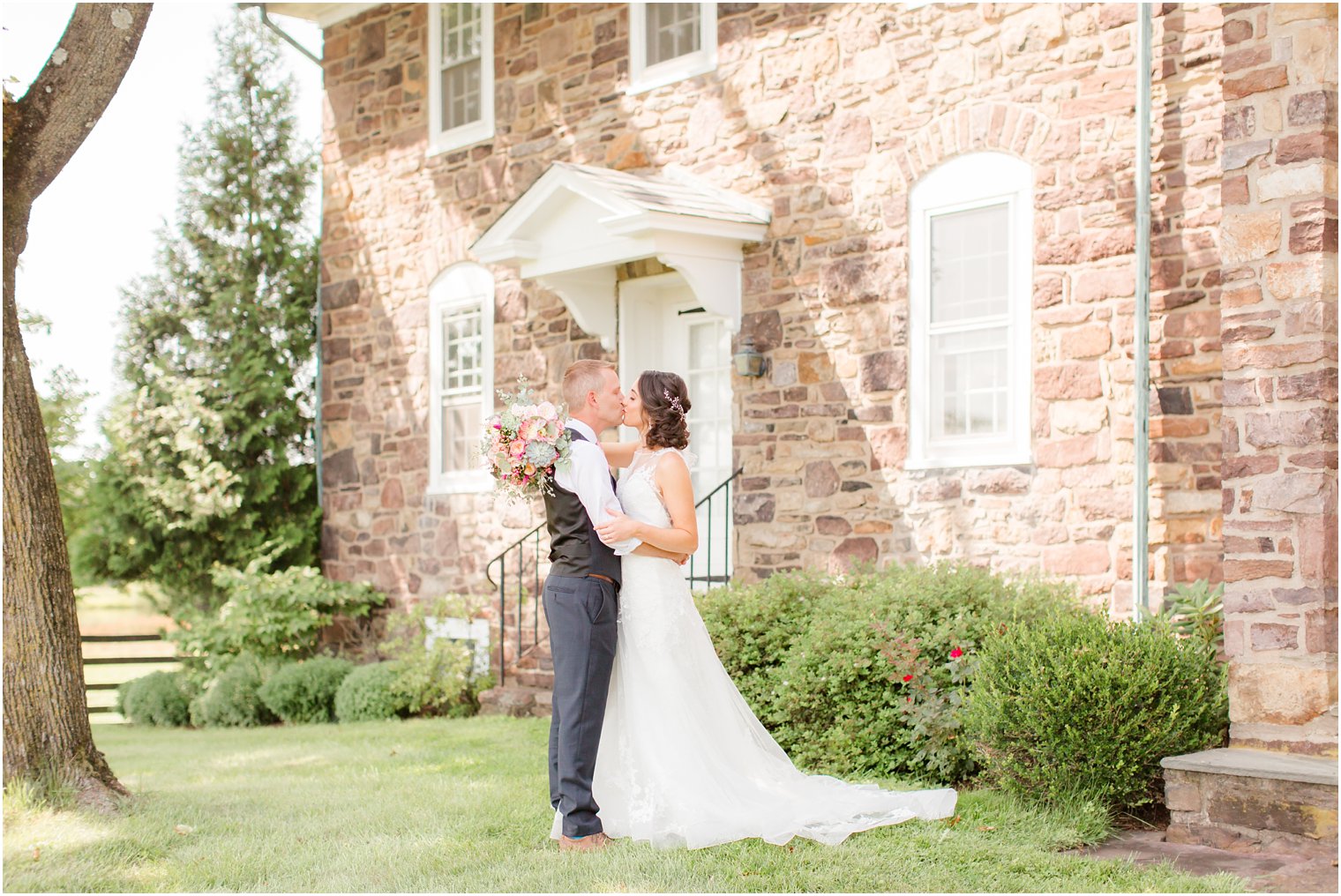 Bride and groom photo at Stone Rows Farm wedding