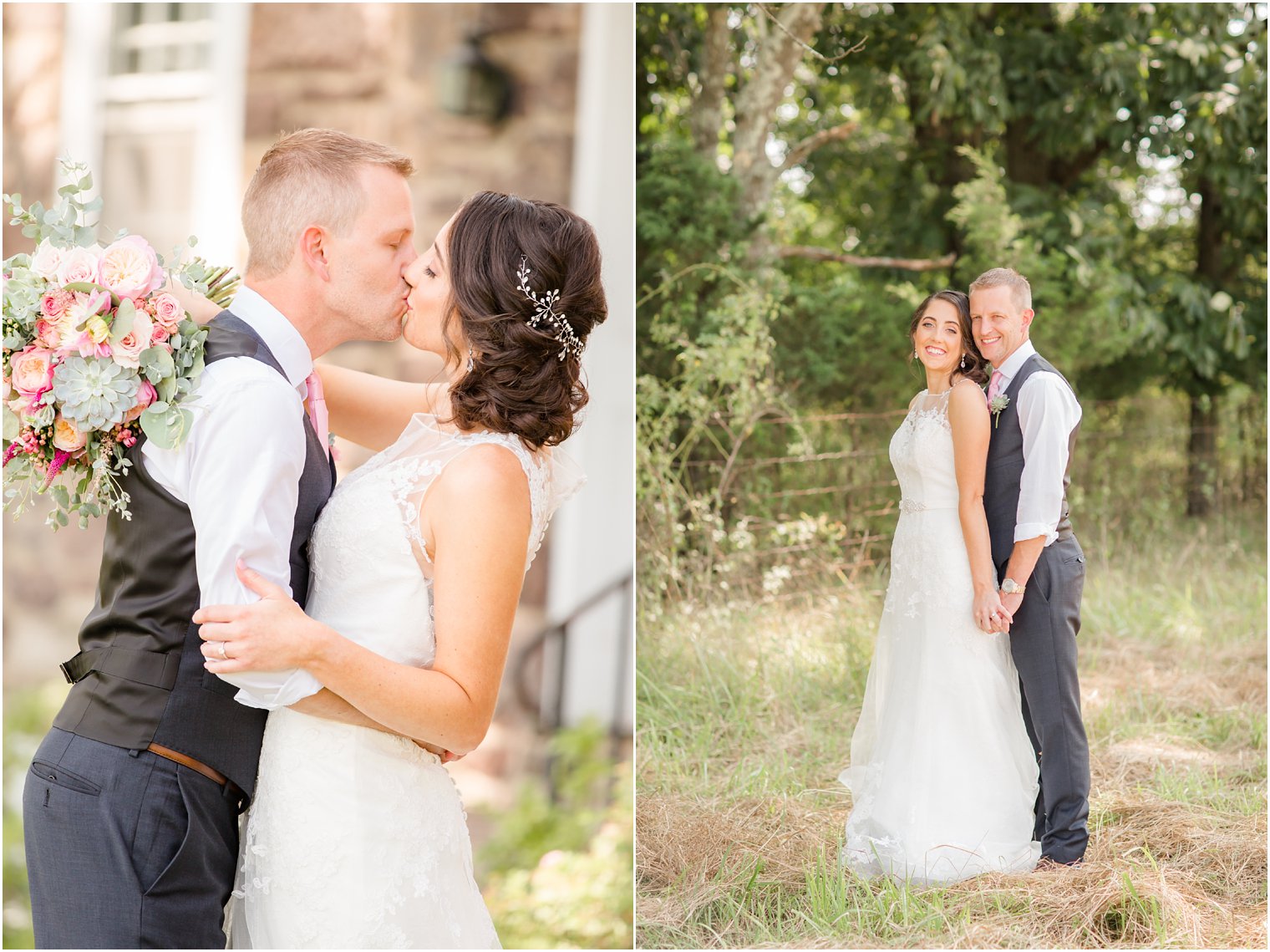 Bride and groom photos at Stone Rows Farm wedding