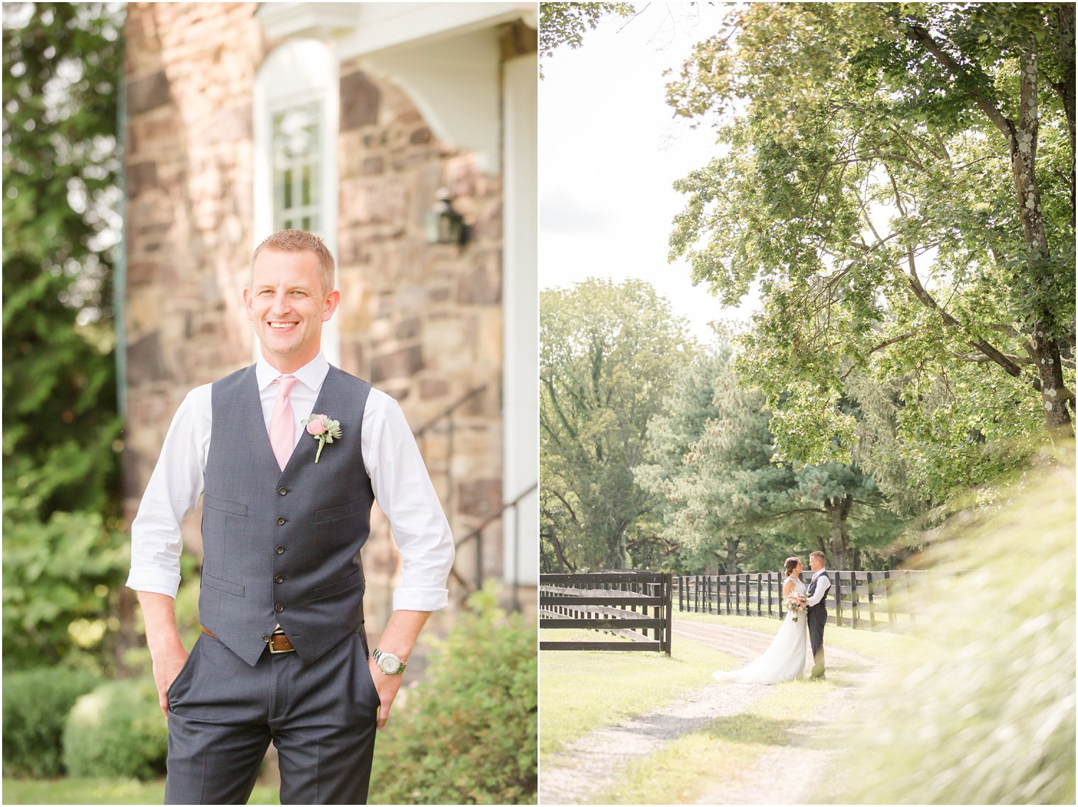 Bride and groom at Stone Rows Farm wedding